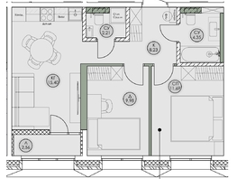 Продается 1-комнатная квартира ЖК Аквамарин, дом 2, 54.42  м&sup2;, 11156100 рублей