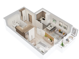 Продается 1-комнатная квартира  ЖиВой комплекс на Кузьмихе, 49.13  м&sup2;, 8900000 рублей