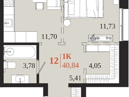 Продается 1-комнатная квартира ЖК 1661, 40.84  м&sup2;, 8045480 рублей