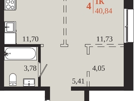 Продается 1-комнатная квартира ЖК 1661, 40.84  м&sup2;, 7963800 рублей