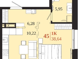 Продается 1-комнатная квартира ЖК 1661, 38.64  м&sup2;, 8307600 рублей