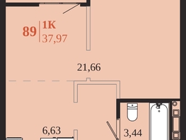 Продается 1-комнатная квартира ЖК 1661, 37.97  м&sup2;, 8733100 рублей