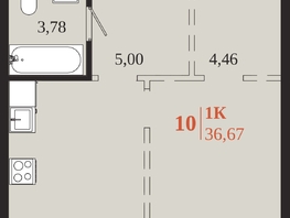 Продается 1-комнатная квартира ЖК 1661, 36.67  м&sup2;, 7517350 рублей