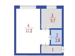 Продается 1-комнатная квартира Гагарина тер, 31  м², 3550000 рублей
