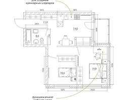 Продается 3-комнатная квартира ЖК Чемпион-парк, дом 1, 60.8  м², 7540000 рублей