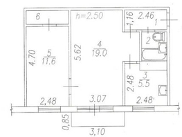 Продается 2-комнатная квартира Климасенко  ул, 45  м², 2100000 рублей