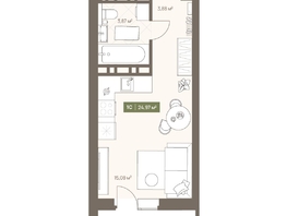 Продается Студия ЖК НОВА на Московском, 24.97  м&sup2;, 5163796 рублей