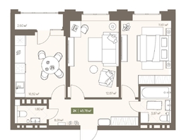 Продается 2-комнатная квартира ЖК НОВА на Московском, 49.78  м&sup2;, 8811060 рублей