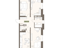 Продается 3-комнатная квартира ЖК НОВА на Московском, 78.27  м&sup2;, 11989326 рублей