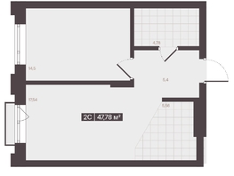Продается 2-комнатная квартира  Жилой квартал «Моне», 47.78  м&sup2;, 8330865 рублей