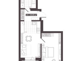 Продается 2-комнатная квартира  Жилой квартал «Моне», 49.88  м², 8185308 рублей