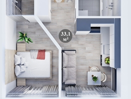 Продается 1-комнатная квартира ЖК Три поколения, дом 13, 33.1  м&sup2;, 4303000 рублей