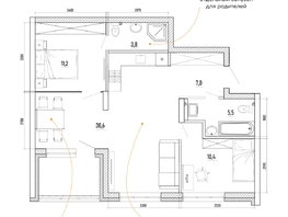 Продается 3-комнатная квартира ЖК Уютный квартал, дом 2, 73.7  м&sup2;, 8590000 рублей