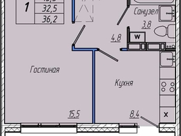 Продается 1-комнатная квартира ЖК Кемерово-Сити, дом 30Б, 36.2  м&sup2;, 5990000 рублей