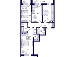 Продается 3-комнатная квартира ЖК Grando (Грандо), 100.6  м², 16500000 рублей