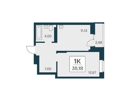 Продается 1-комнатная квартира ЖК Квартал на Игарской, дом 2 мон, 38.18 м², 5700000 рублей