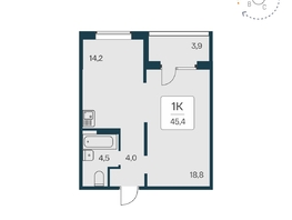Продается 1-комнатная квартира ЖК Квартал на Игарской, дом 4 пан, 45.4 м², 5850000 рублей