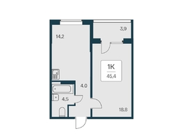 Продается 1-комнатная квартира ЖК Квартал на Игарской, дом 4 пан, 45.4 м², 6520000 рублей