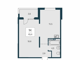 Продается 1-комнатная квартира ЖК Квартал на Игарской, дом 3 пан, 45.4 м², 5900000 рублей