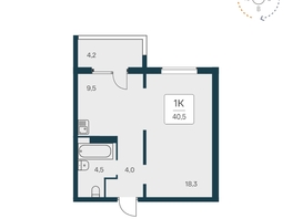 Продается 1-комнатная квартира ЖК Квартал на Игарской, дом 1 мон, 40.1 м², 5400000 рублей