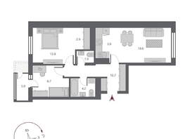 Продается 3-комнатная квартира ЖК Беринг, дом 2, 66.7 м², 12850000 рублей