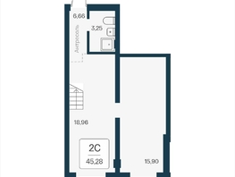Продается 2-комнатная квартира АО Лофт.Наука, 45.28 м², 7650000 рублей
