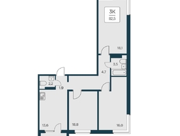 Продается 3-комнатная квартира ЖК Квартал на Игарской, дом 4 пан, 82.5 м², 10280000 рублей