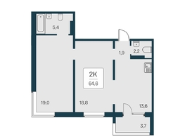 Продается 2-комнатная квартира ЖК Квартал на Игарской, дом 4 пан, 64.6 м², 7150000 рублей