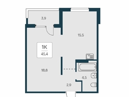 Продается 1-комнатная квартира ЖК Квартал на Игарской, дом 3 пан, 45.4 м², 5600000 рублей