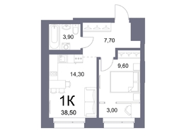 Продается 1-комнатная квартира ЖК Lemont (Лемонт), башня Marée, 38.5 м², 8396500 рублей