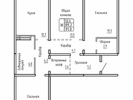 Продается 3-комнатная квартира ЖК Самоцветы, Бирюза дом 2, 91 м², 8500000 рублей