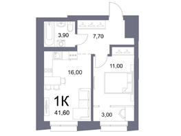 Продается 1-комнатная квартира ЖК Lemont (Лемонт), башня Marée, 41.6 м², 9501800 рублей