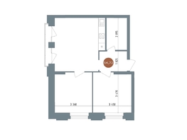 Продается 3-комнатная квартира ЖК 19/56 Кварталы Телецентра, сек 5, 54.72 м², 9510000 рублей
