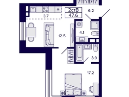 Продается 2-комнатная квартира ЖК Citatum (Цитатум), 47.6  м², 8150000 рублей