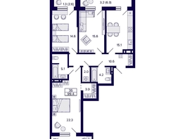 Продается 3-комнатная квартира ЖК Grando (Грандо), 99.4  м², 16300000 рублей