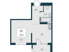 Продается 1-комнатная квартира ЖК Квартал на Игарской, дом 3 пан, 32.8 м², 5200000 рублей