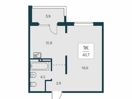 Продается 1-комнатная квартира ЖК Квартал на Игарской, дом 3 пан, 40.7 м², 5650000 рублей