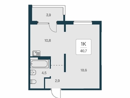 Продается 1-комнатная квартира ЖК Квартал на Игарской, дом 3 пан, 40.7 м², 5200000 рублей