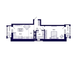 Продается 2-комнатная квартира ЖК Grando (Грандо), 53.5 м², 9700000 рублей