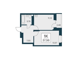 Продается 1-комнатная квартира ЖК Квартал на Игарской, дом 2 мон, 37.96 м², 6510000 рублей