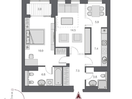 Продается 2-комнатная квартира ЖК Дом Нобель, 63.3 м², 18700000 рублей