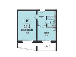 Продается 1-комнатная квартира ЖК Династия, дом 902, 41.4 м², 5560000 рублей