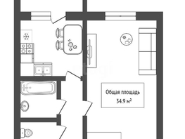 Продается 1-комнатная квартира Петухова ул, 34.9  м², 3300000 рублей