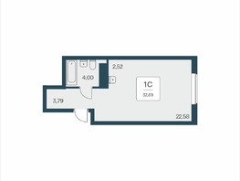 Продается Студия АК Тайм Парк, 32.89 м², 6400000 рублей