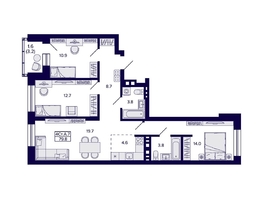Продается 4-комнатная квартира ЖК Сподвижники, 79.8 м², 9500000 рублей
