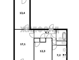 Продается 3-комнатная квартира Крылова ул, 59.7 м², 7200000 рублей