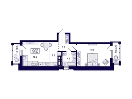 Продается 2-комнатная квартира ЖК Grando (Грандо), 53.6 м², 9650000 рублей