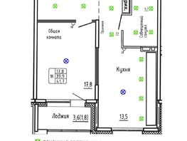 Продается 1-комнатная квартира ЖК Самоцветы, Бирюза дом 2, 41.7  м², 6488000 рублей