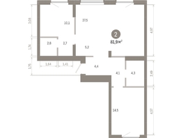 Продается 2-комнатная квартира ЖК Лебедевский квартал, д 1, 81.9  м&sup2;, 14120000 рублей