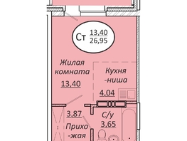 Продается Студия ЖК Пролетарский, 26.95 м², 4015550 рублей